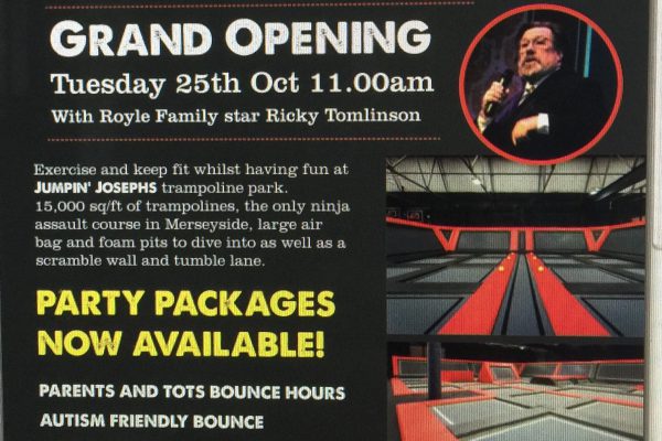 Ricky Tomlinson opening trampoline park