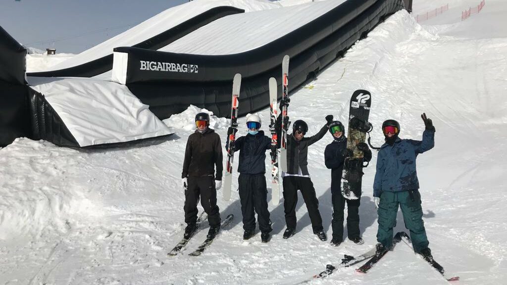 Crans montana snow landing happy riders