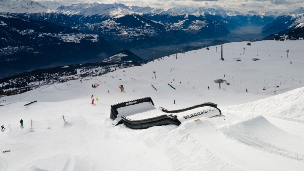 Snowlanding Crans montana air foto